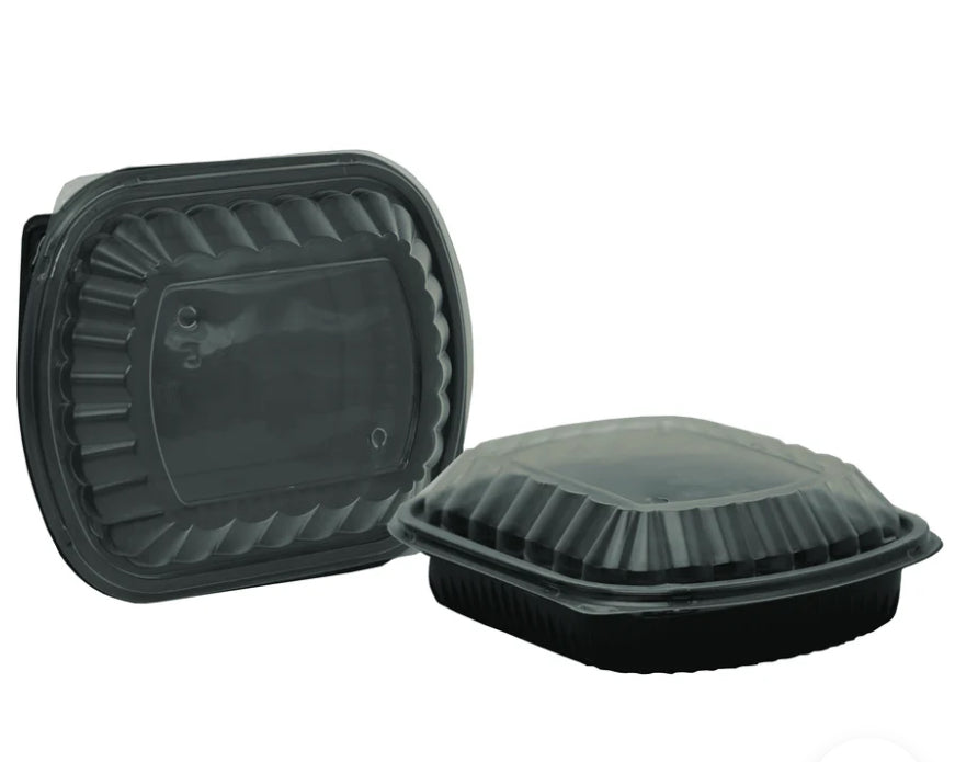 Takeaway Black Base Microwavable Portion Containers with Lids 1000ml Test