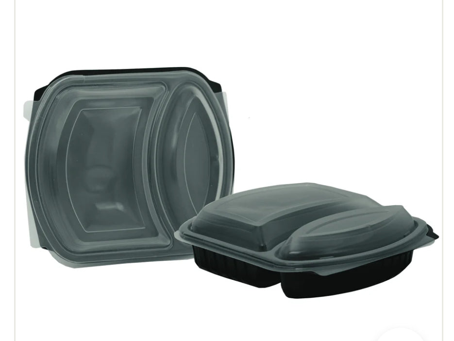 Takeaway Black Base Microwavable Portion Containers with Lids 1000ml Test